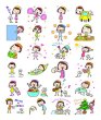 画像1: (1)うたしちゃん♪　シール（絵柄24個　はがきサイズ）【メール便可】 (1)