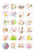画像1: (6)ありがとういっぱい　シール　〜うたし仲間編〜（絵柄24個　はがきサイズ）【メール便可】 (1)