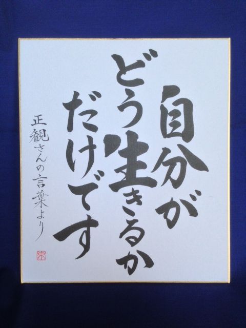 【正観さん言葉の色紙28】　自分がどう生きるかだけです【メール便可】